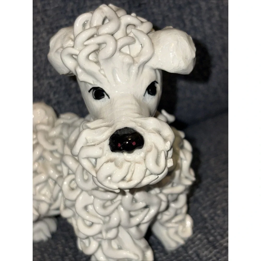 VTG Italian Porcelain Spaghetti Poodle Dog Figurines Set of 2